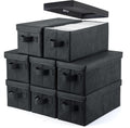 CD Storage Box Pack of 8 - Stackable Black CD Organizer (30 per box)
