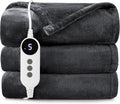 Heated Electric Blanket Throw 62 in x 84 in - Fast Heating, 9 Levels