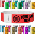 Tyvek Neon Red Custom Imprint Wristbands - 4,000 Count - Printed Event