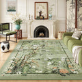 Area Rugs 8x10 Chinoiserie-Style Floral Vintage Machine Washable Rug