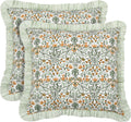 Ridhi Modern Farmhouse Goldenrod Yellow Ruffle Pillow Covers 16x16