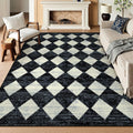 Lahome Checkered Washable 8x10 Area Rug for Living Room Decor