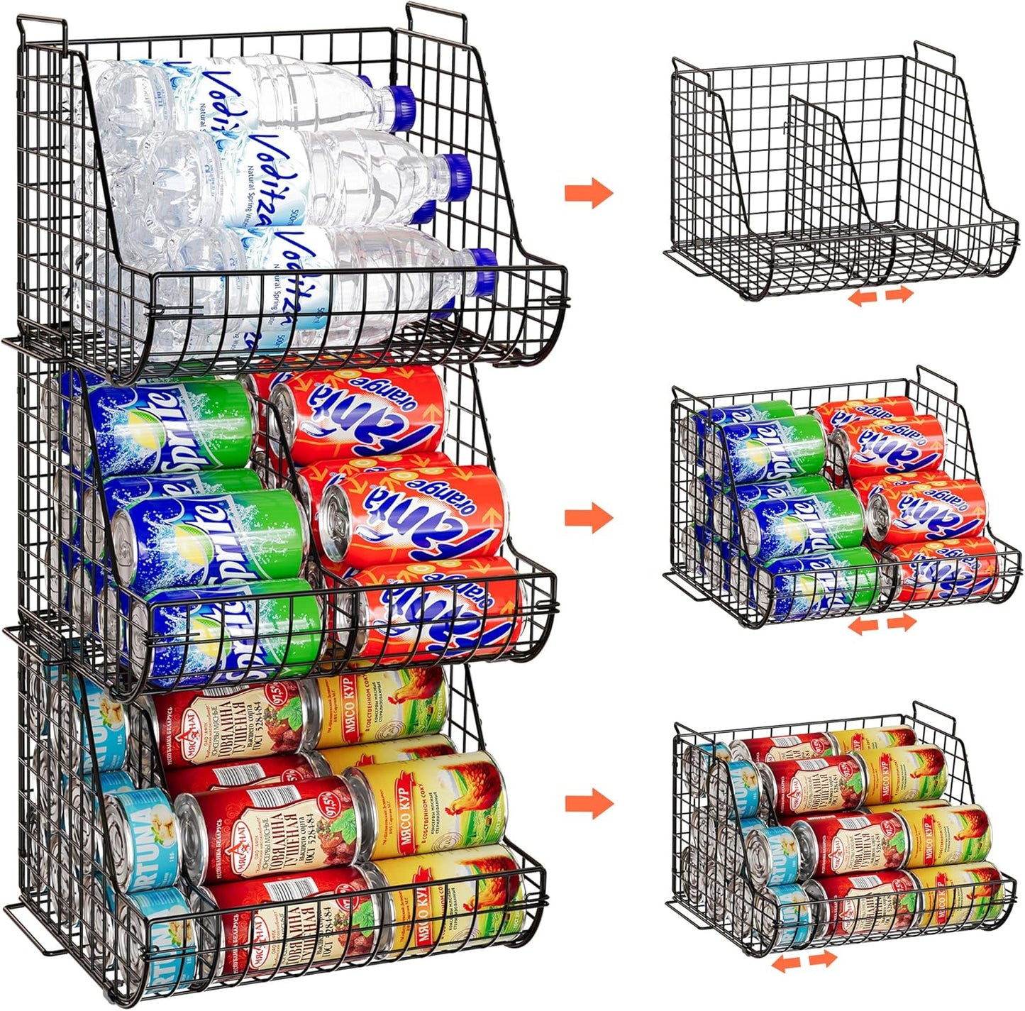 Stacking Can Dispensers 3 Tier for Organized Pantry Storage