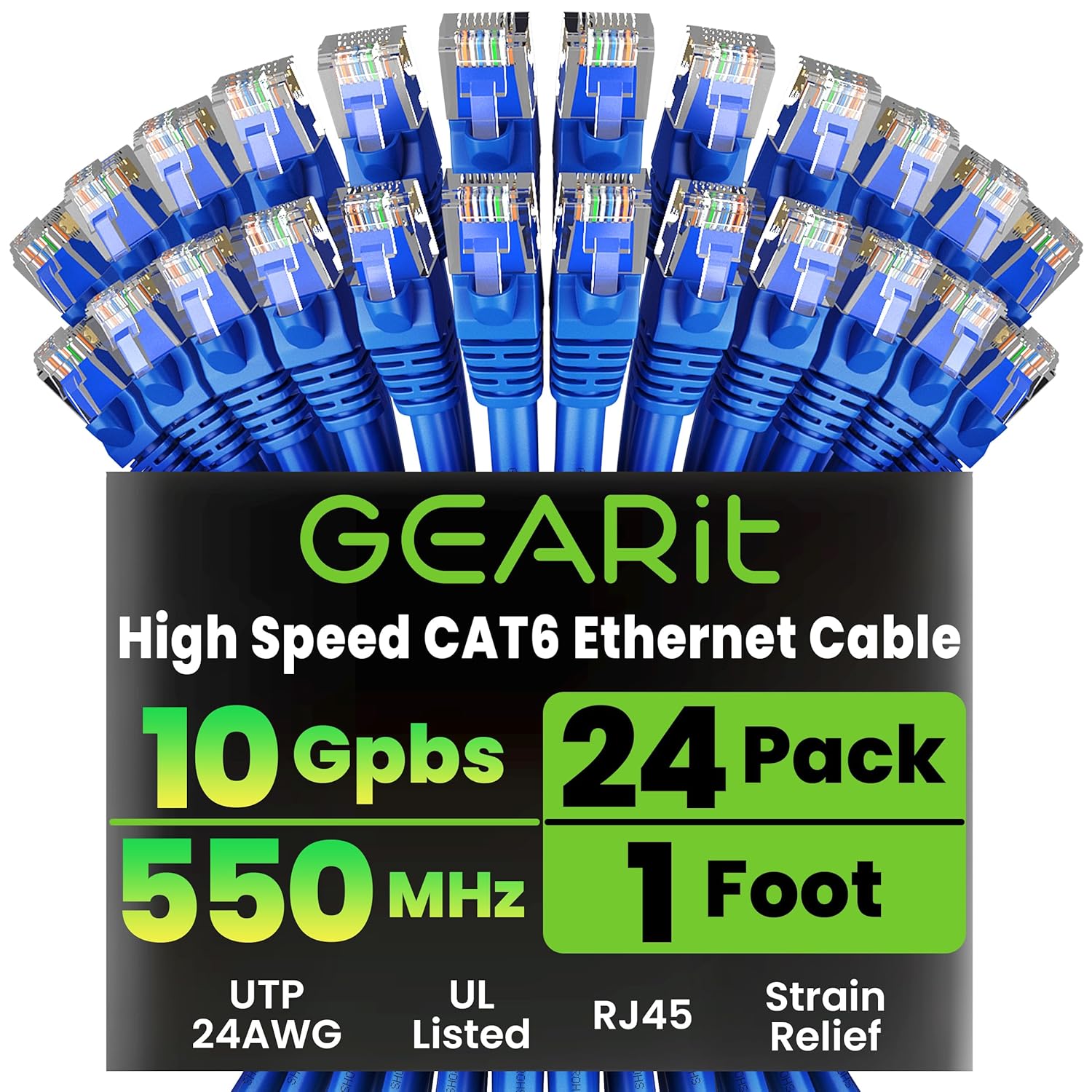High-Precision GEARit 1 ft Cat6 Ethernet Cable for Fast Networking