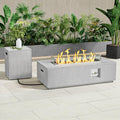 42 in Rectangular Propane Fire Pit Table - 50,000 BTU Outdoor Heat