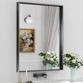Keonjinn Black Bathroom Vanity Mirror 28 x 36 in - Modern Metal Frame