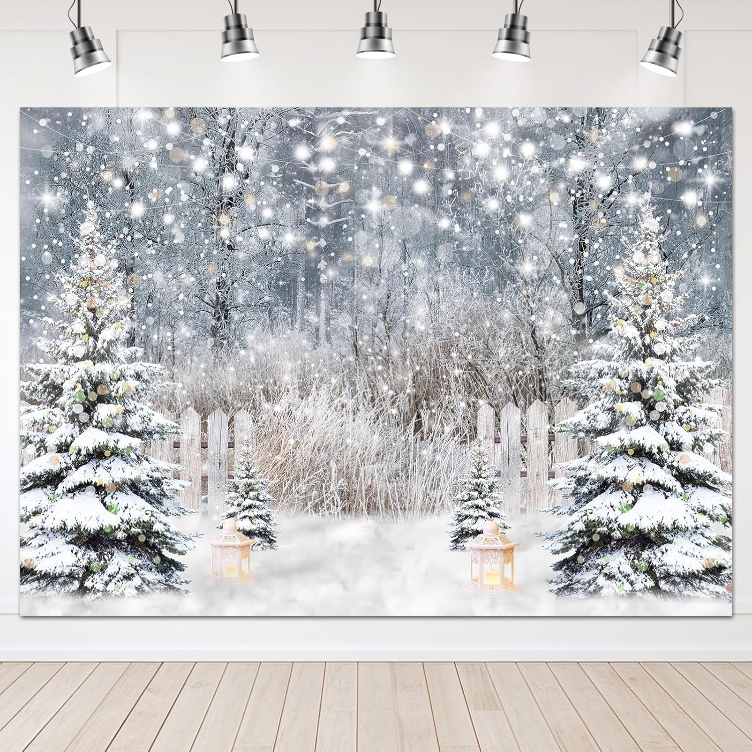 Avezano Winter Photography Backdrop for Holiday Decor and Parties
