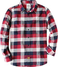 Dubinik Flannel Shirt for Men Plaid Button Down Long (Style 1BB6)