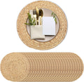 Set of 24 Round Woven Placemats 12 in Natural Water Hyacinth