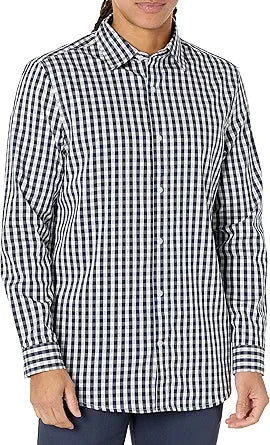 Regular-Fit Long-Sleeve Stretch Dress Shirt for Men
