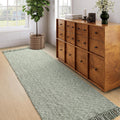 Collive Long Hallway Runner - Olive Green/Cream Braided Rug 2.6 x 8 ft
