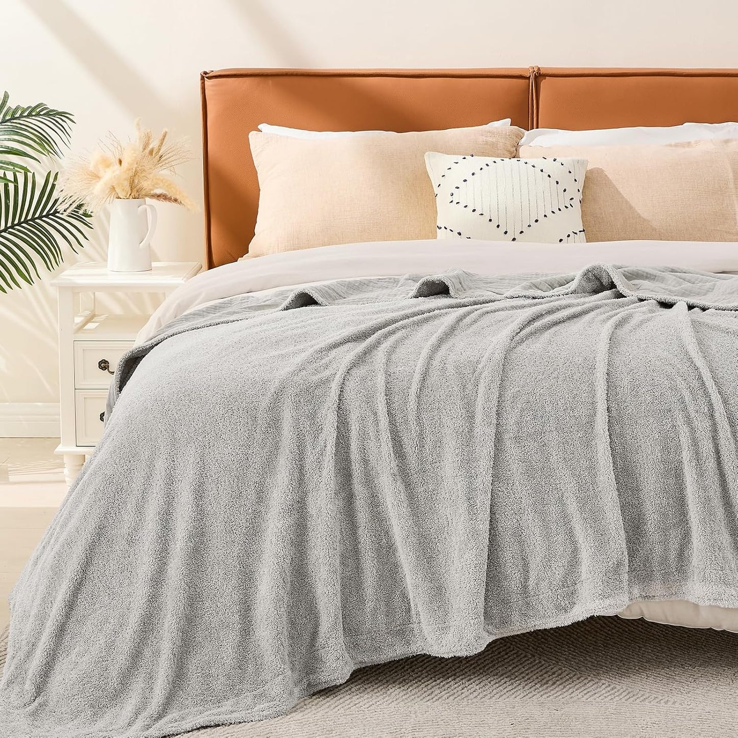 EMME Muslin and Fleece Queen Blanket - Soft Warm Throw for All