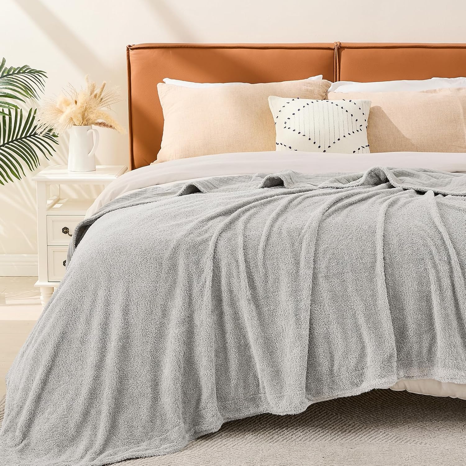 EMME Muslin and Fleece Queen Blanket - Soft Warm Throw for All