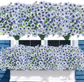 Uieke 72 Bundles Artificial Flowers for Outdoors - UV Resistant Blue