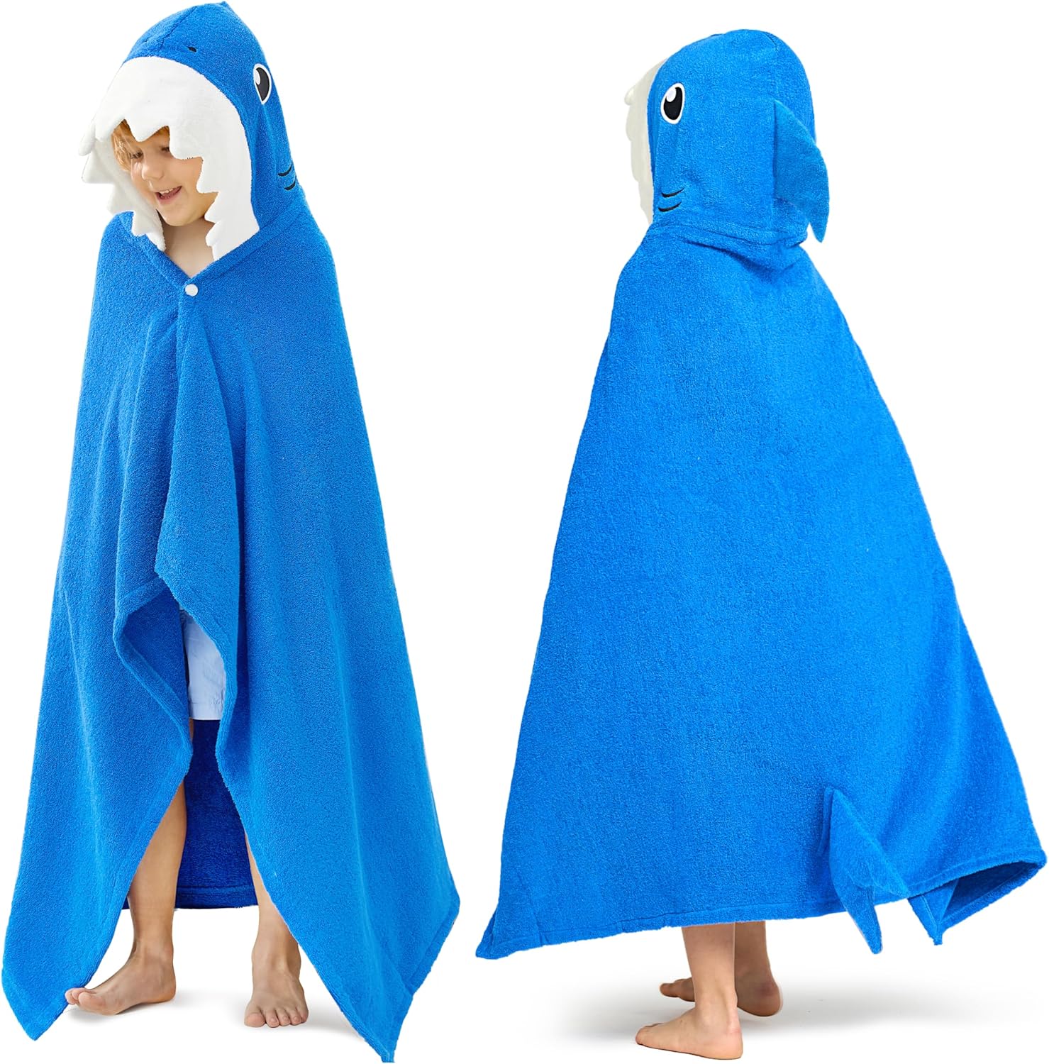 Joiedomi Shark Hooded Towel for Kids - Soft Cotton Bath Wrap