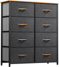Fabric Dresser 8-Drawer Tall Storage Tower - Dark Grey Organizer