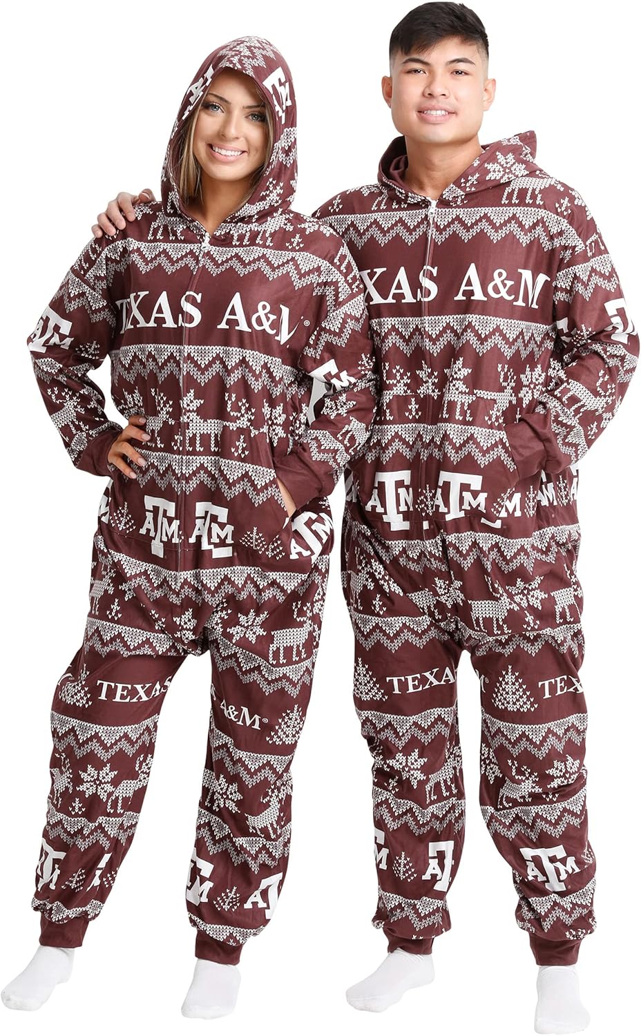 FOCO Unisex NCAA College Team Ugly Pattern Holiday Pajamas