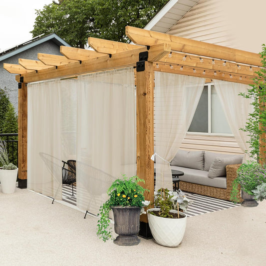 All Weather Outdoor Patio Sheer Curtains for Elegant Spaces