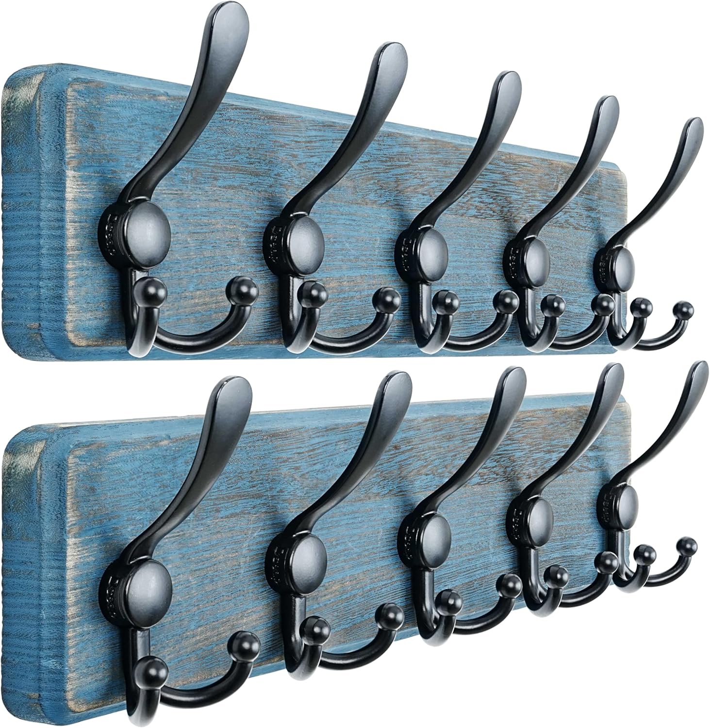 Dseap Coat Rack Wall Mount - Heavy-Duty Rustic Wooden Hanger