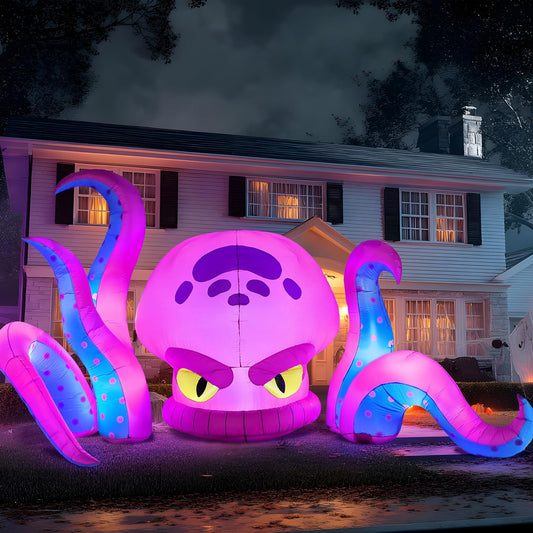 10FT Long Halloween Inflatable Octopus Decoration for Parties