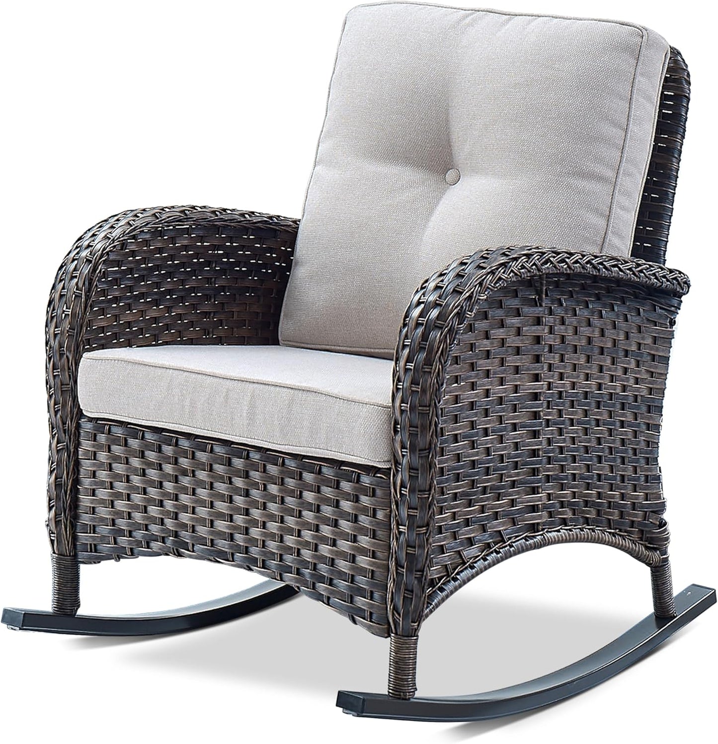 Patio Rocking Chair Wicker Chair for Outdoor Relaxation