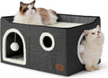 Extra Wide Cat Cube House Dark Grey - Foldable Hideaway for Multiple