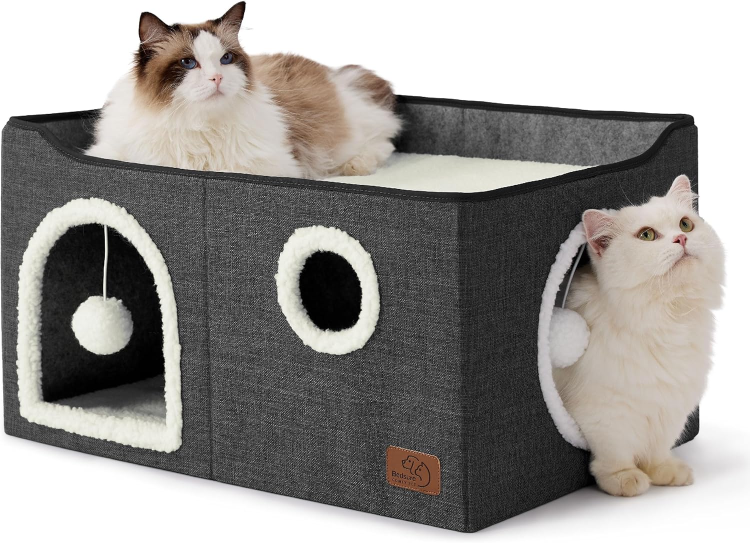 Extra Wide Cat Cube House for Indoor Cats - Cozy and Durable