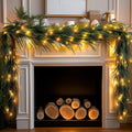 TW SHINE 9FT Pre-Lit Christmas Garland with 50 Warm White LEDs