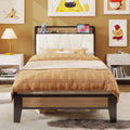 LIKIMIO Twin XL Bed Frame with Storage Headboard and USB Charging