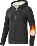 MoFiz Womens Fleece Zip Up Hoodie - Warm Sherpa Lined Winter Jacket