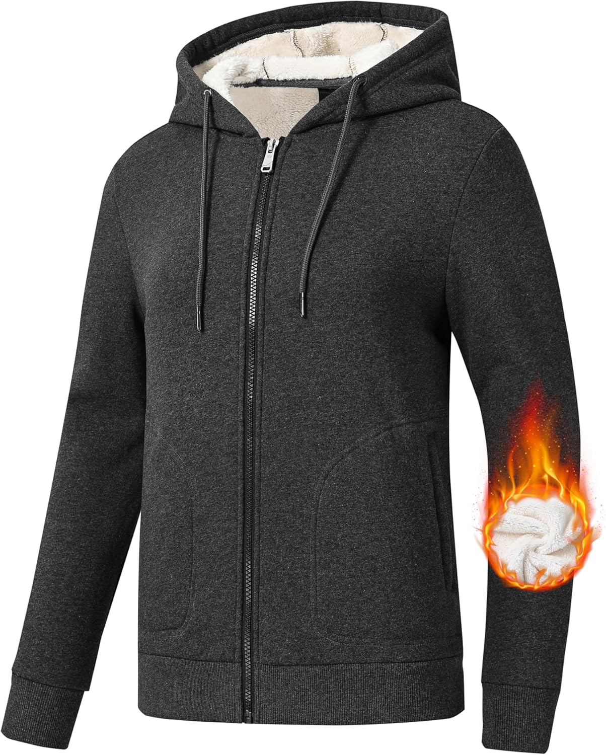 MoFiz Women's Fleece Zip Up Hoodie for Cozy Winter Wear