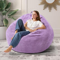 Memory Foam Teardrop Bean Bag Chair - Washable Cover - Purple
