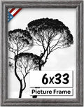 Barnwood Gray 6x33 Picture Frame.75 in Wide - Lightweight Solid Wood