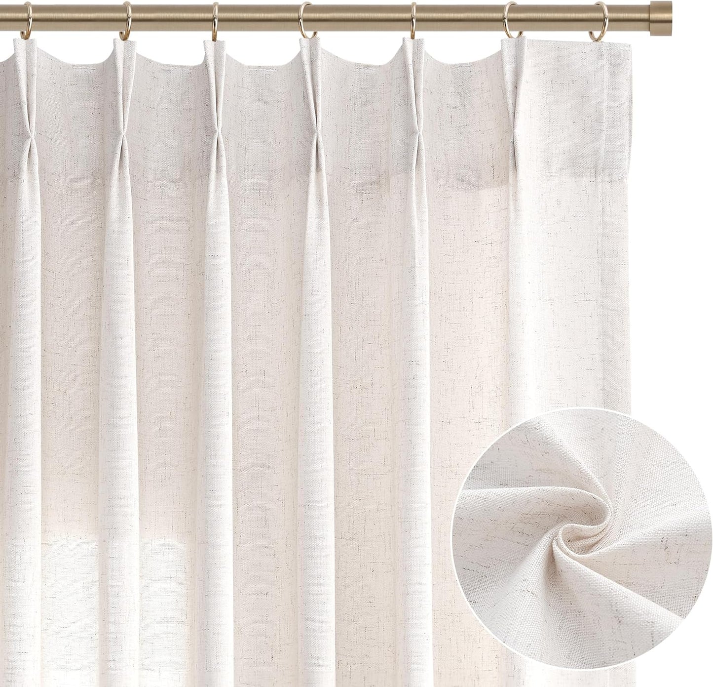 Boho Chic Light Filtering Linen Curtains - 108 Inch Length