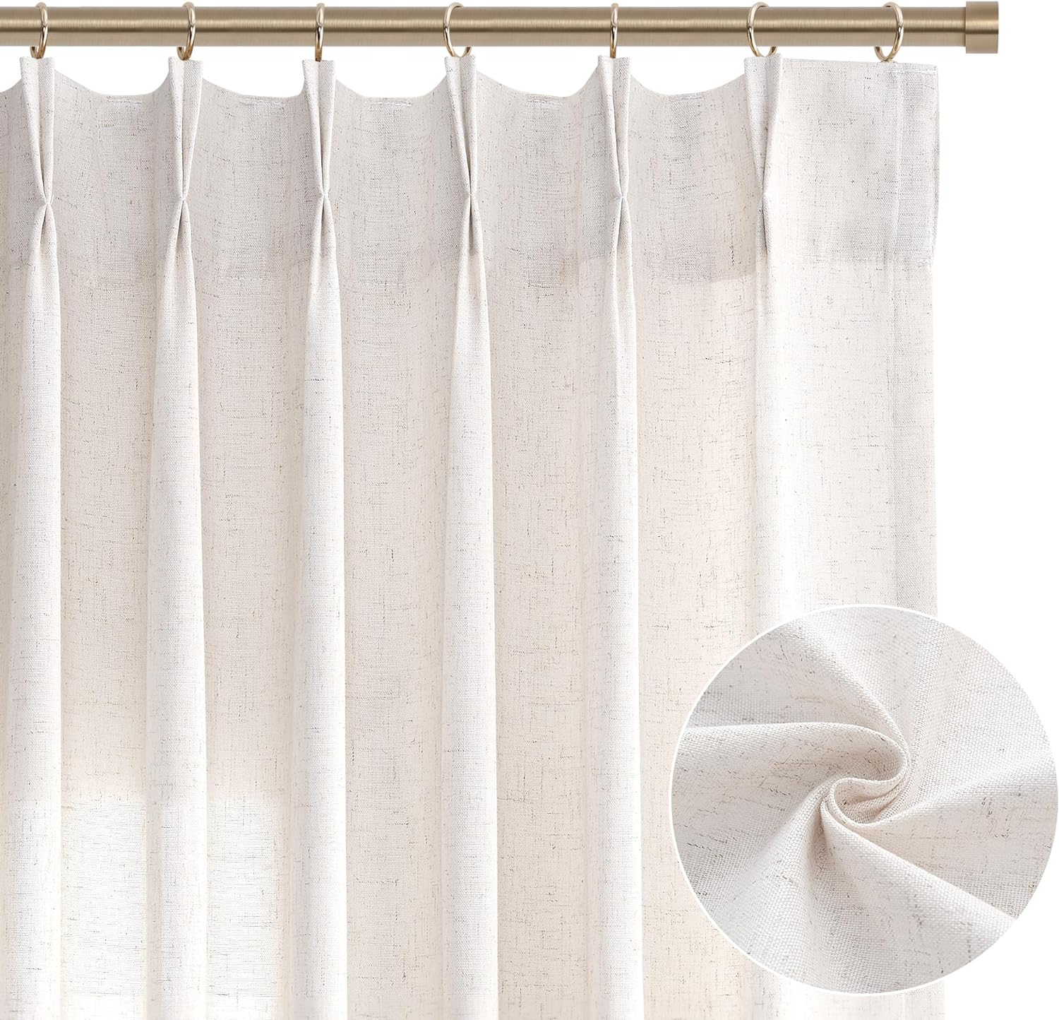 Boho Chic Light Filtering Linen Curtains - 108 Inch Length