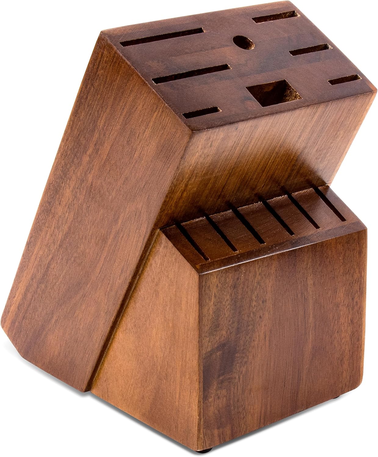 Universal Knife Block Holder for Kitchen - 14 Slot Bamboo Design