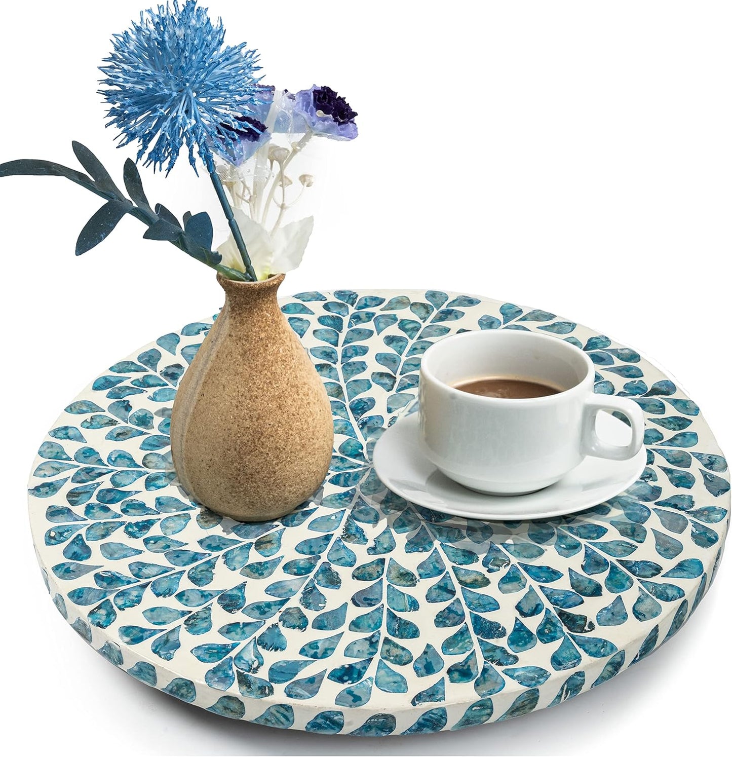 CLAYNIX Lazy Susan for Countertop - Elegant Wood Turntable