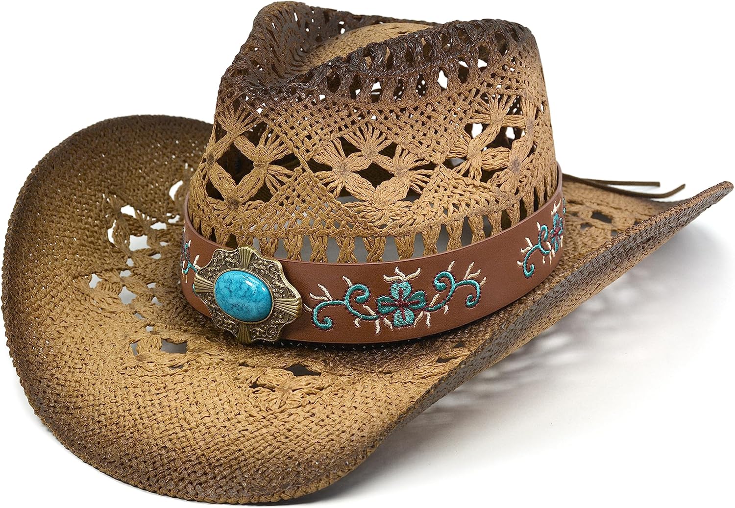 Fluffy Sense Straw Cowboy Hat for Women - Stylish Sun Protection