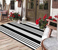 Black and White Outdoor Rug 3ft x 5ft - Machine Washable Porch Rug