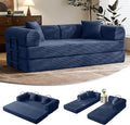 79 in Convertible Sofa Bed Navy Blue - Modular Corduroy Sleeper