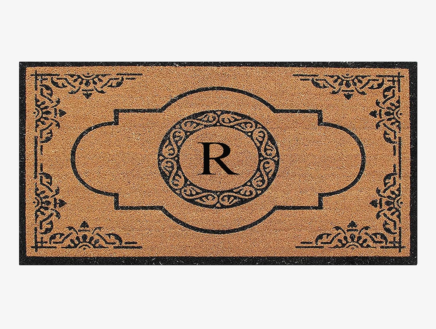 Natural Coir Monogrammed Door Mat for Front Door Entry 30x48