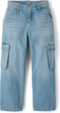 Children's Baggy Jeans for Girls - Adjustable, Soft Denim