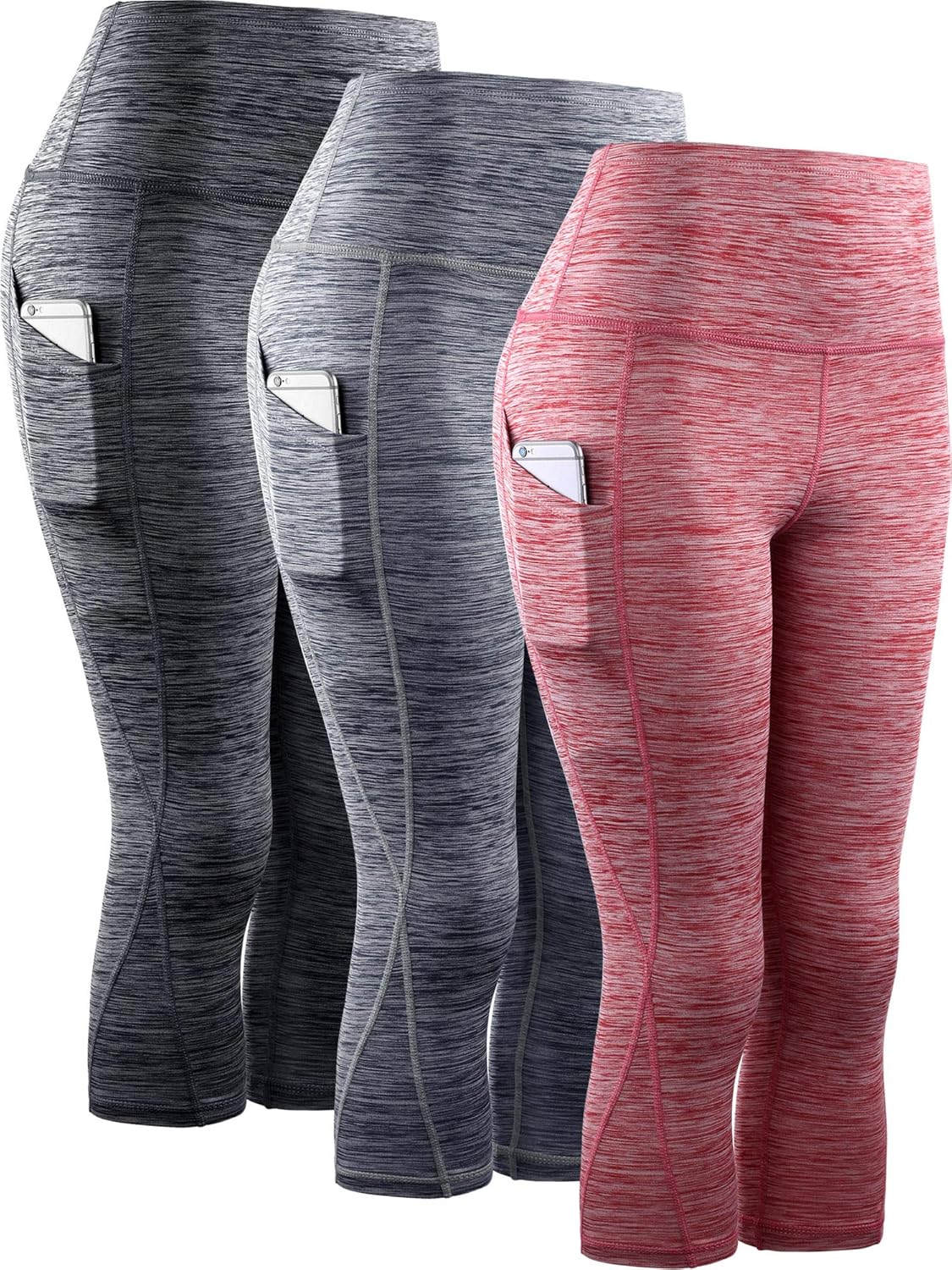 NELEUS Women's Yoga Running Capris for High Waist Workout