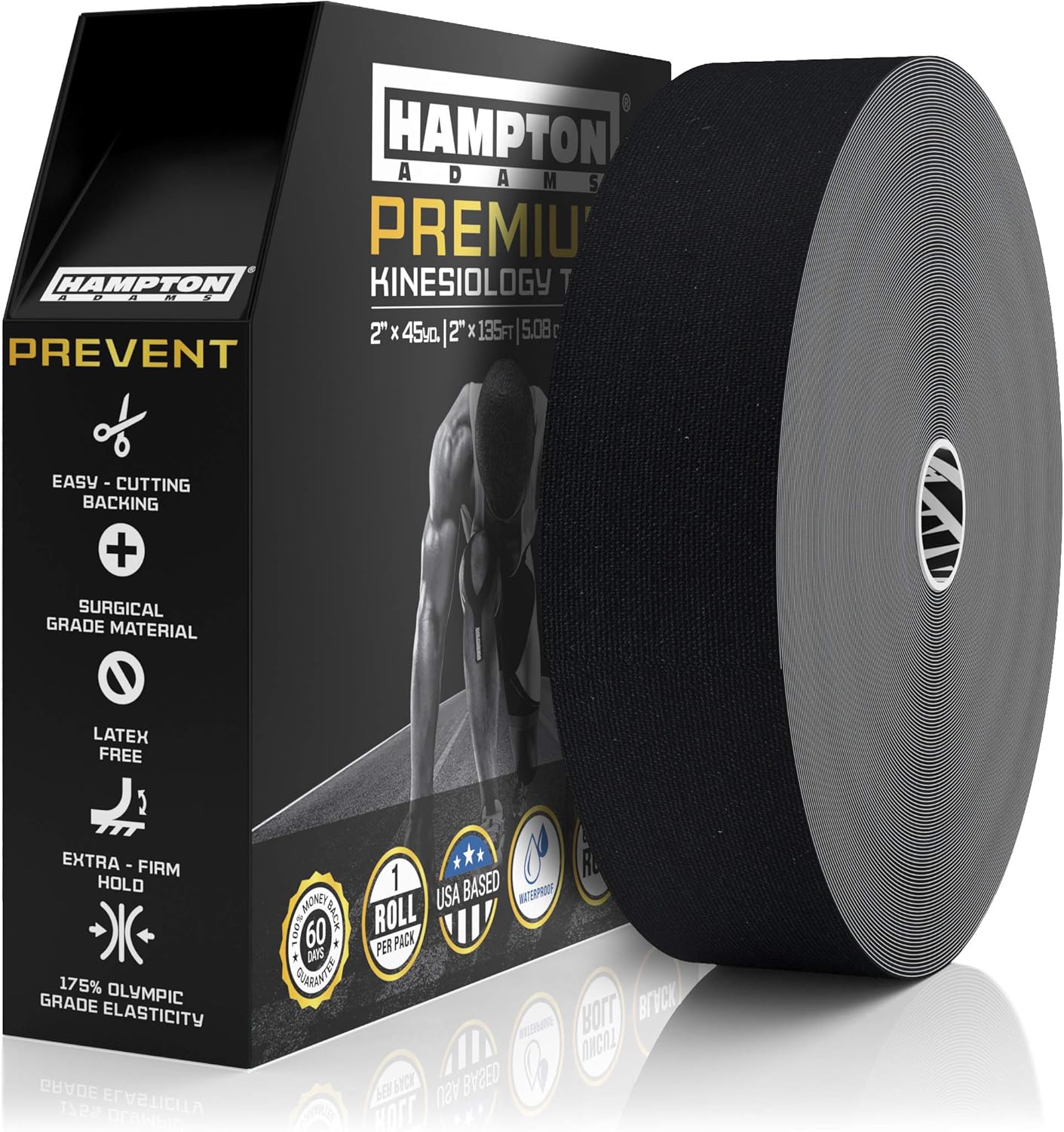 Hampton Adams Elastic Kinesiology Tape for Pain Relief and Support