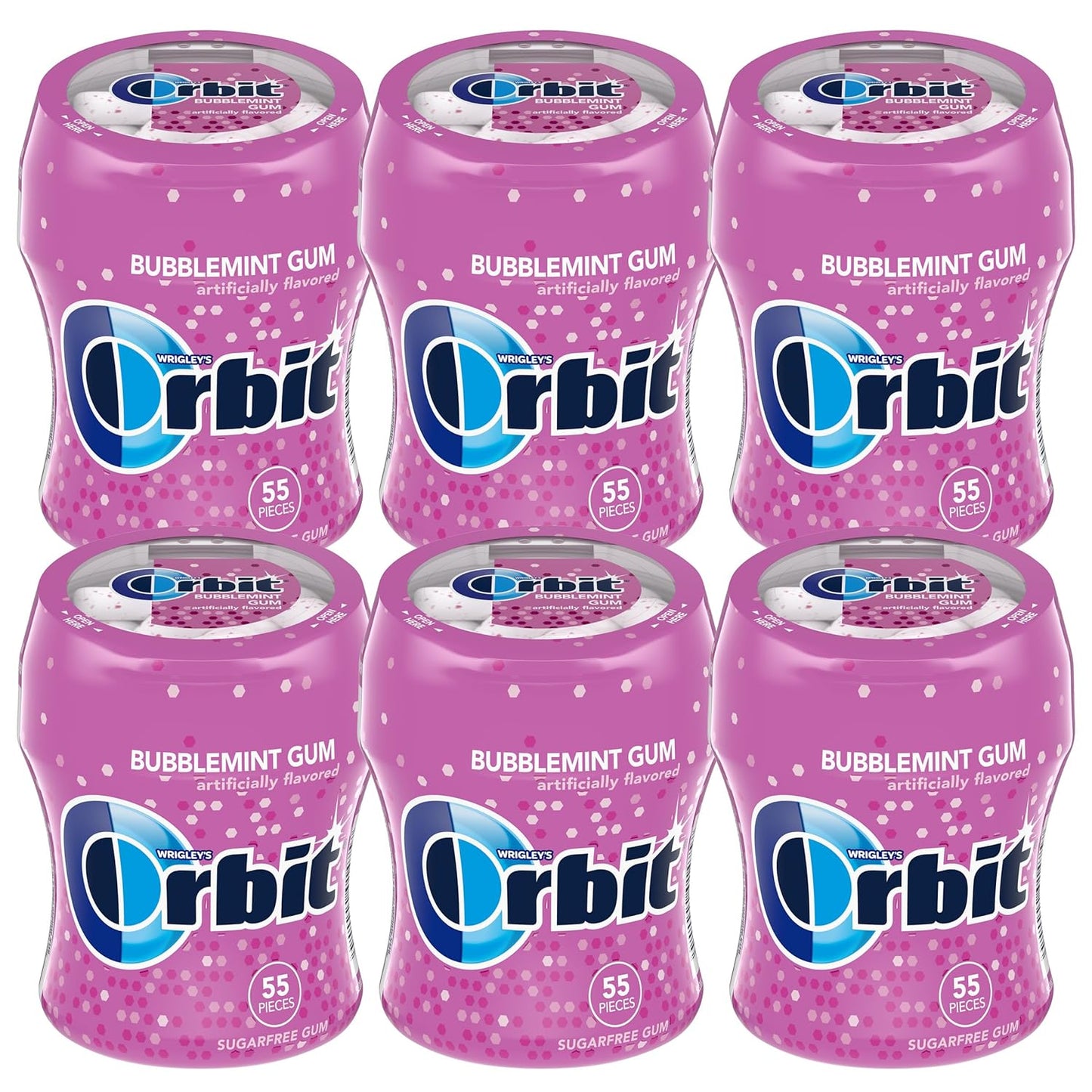 Orbit Bubblemint Gum 55 Piece Bottles for Fresh Breath Fun