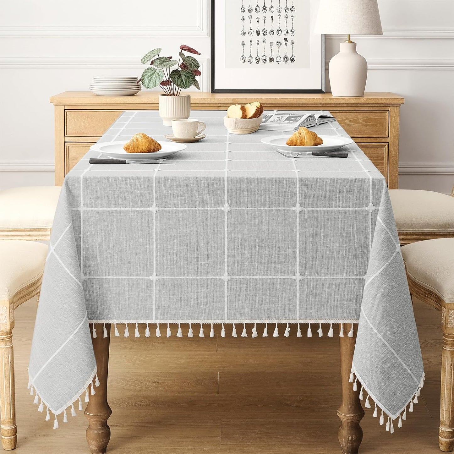 puredown Plaid Rectangle Tablecloth for Stylish Dining Spaces