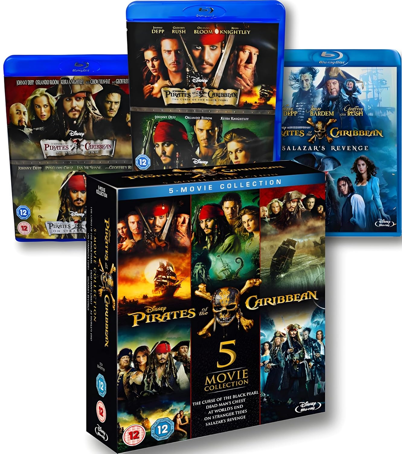 Pirates of the Caribbean 1-5 Blu Ray Collection for Movie Lovers