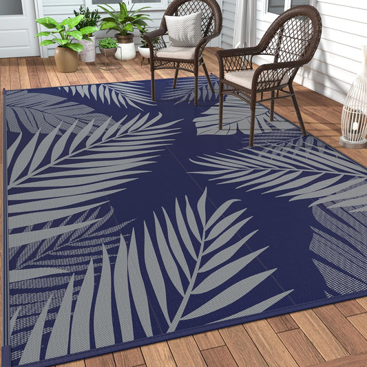GENIMO Outdoor Rug 6ft x 9ft Waterproof for Patios and More