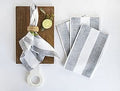 Linen Dinner Napkins Set of 4 - 20 x 20 Inch Grey and White