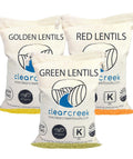Red, Green & Golden Lentils Variety Pack 12 LBS - Pacific NW Grown